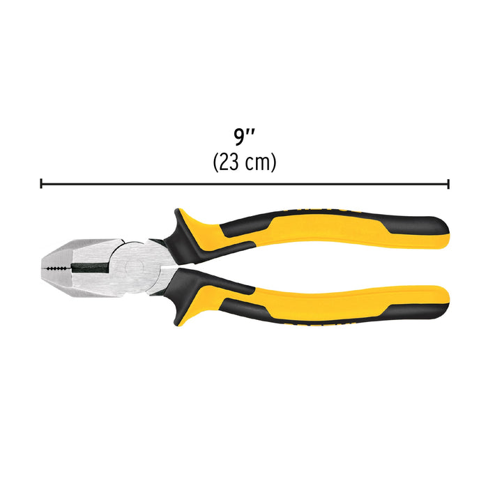 Pinza p/electricista 9" cabeza cuadrada Comfort Grip