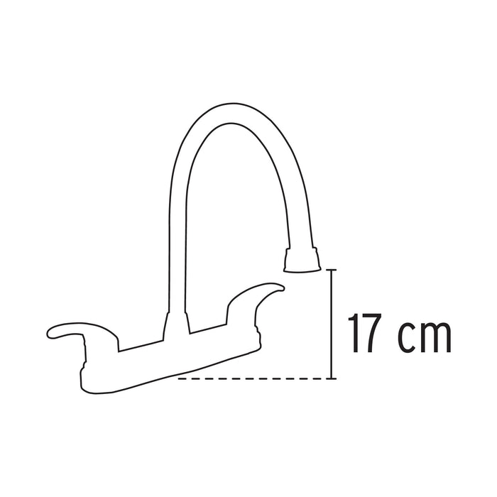 Mezcladora-negro-8"-para-lavabo,-cuello-largo,-palanca,Foset