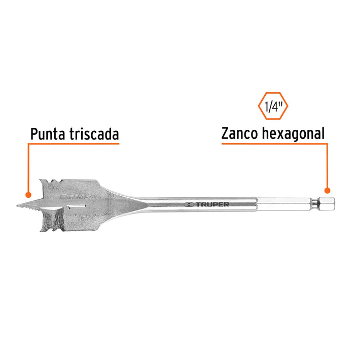 Broca plana de manita, 1"