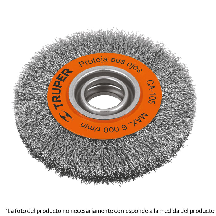 Carda-alambre-ondulado-6"-x-3/4"-para-esmeril,-Truper