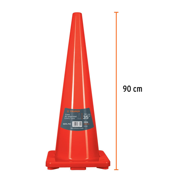 Cono de precaución de 90 cm de PVC