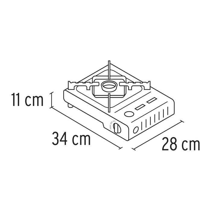 Estufilla portátil, encendido electrónico p/lata 1/4 vuelta