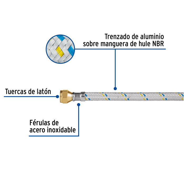 Flexible para gas, aluminio 10 ft