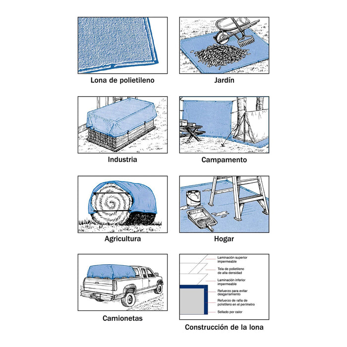 Lona 7X12, azul, Ultra