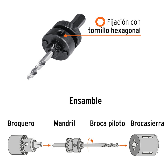 Mandril zanco 7/16" para brocasierras bimetálicas