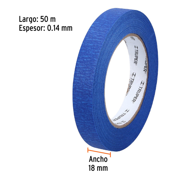 Bolsa con 6 Cinta masking tape azul de 3/4" x150 ft