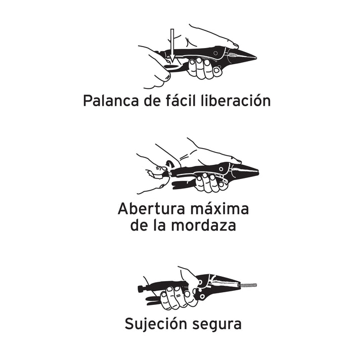 Pinza-de-presión-9",-punta-larga