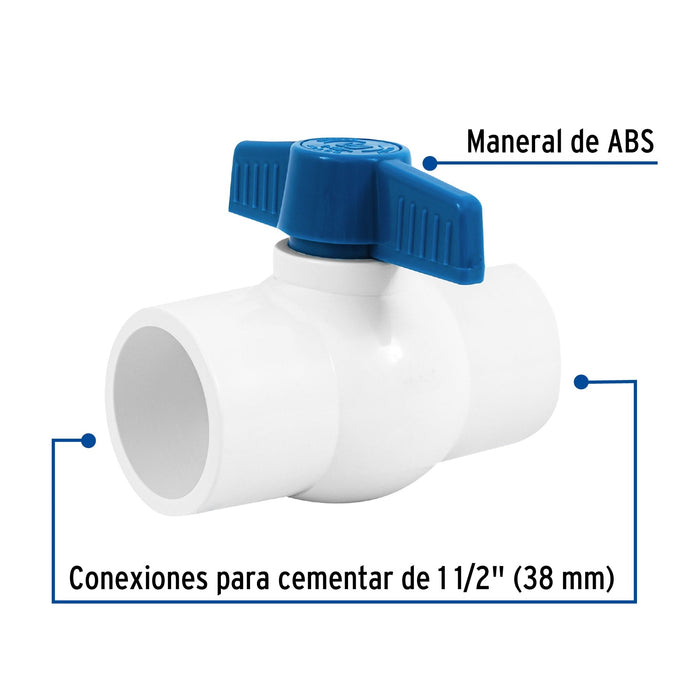 Bolsa con 4 Válvula de esfera de PVC 1 1/2" para cementar